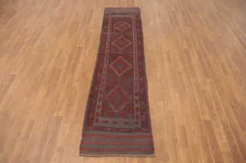 Geometric Wool Balouch Oriental Runner Rug 2x8