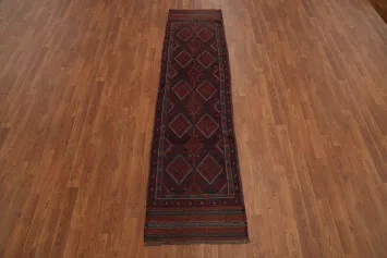 Geometric Wool Balouch Afghan Runner Rug 2x8