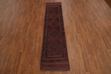 Geometric Wool Balouch Afghan Runner Rug 2x8