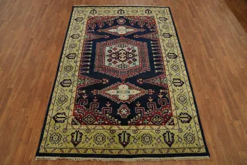 Dark Blue Viss Indian Area Rug 6x9
