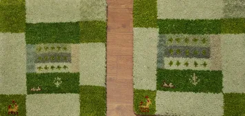 Set of 2 Handmade Wool Gabbeh Oriental Rug 1x1
