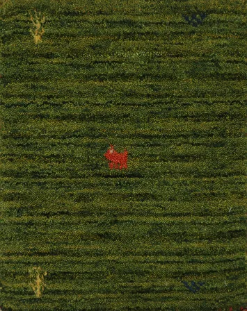 Lush Green Gabbeh Rug 1x1 with Unique Animal Pattern