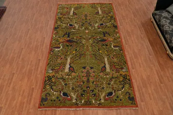 Animals Design Green Ziegler Handmade Large Rug 8x16