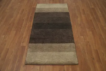 Elegant Earth Tone Gabbeh Rug 2x5 Enhancing Modern Living Spaces
