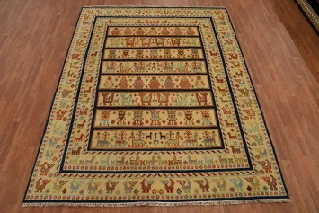 Tribal Wool Animals Ziegler Room Size Area Rug 8x10