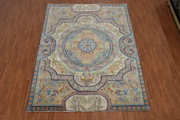 Victorian Style Aubusson Vegetable Dye Area Rug 9x12