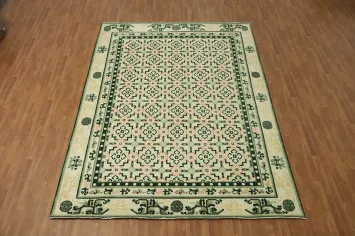 Geometric Art Deco Vegetable Dye Area Rug 9x12