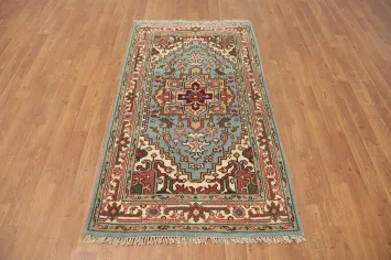 Light Blue Heriz Serapi Oriental Accent Rug 3x5