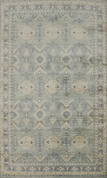 Geometric Oushak Living Room Area Rug 7x10