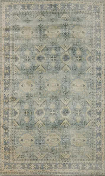 Geometric Oushak Living Room Area Rug 7x10