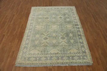 Geometric Oushak Living Room Area Rug 6x8