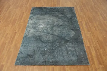 Nature Print Abstract Modern Area Rug 5x8