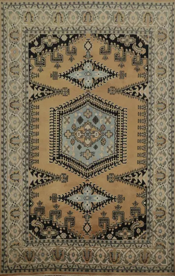 Classic Viss Large Area Rug 9x12 With Detailed Hexagon and Tribal Motifs