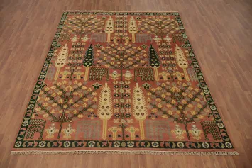 Orange Wool Ziegler Living Room Area Rug 8x10