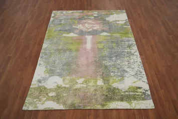Nature Print Modern Abstract Handmade Rug 5x7