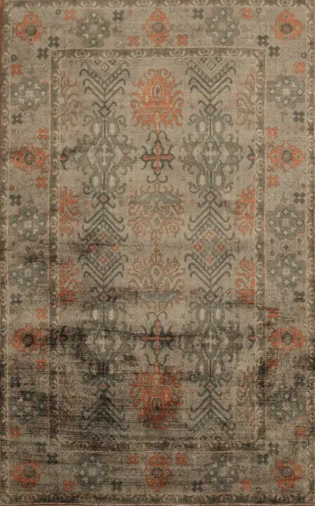 Geometric Oushak Room Size Area Rug 5x8