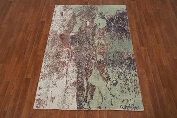 Handmade Modern Abstract Oriental Rug 4x6