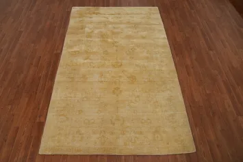 Gold Handmade Oushak Room Size Area Rug 5x8