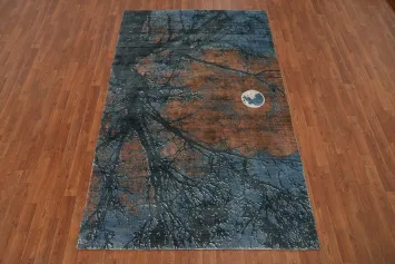 Nature Print Modern Abstract Room Size Area Rug 5x8