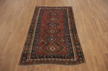 Pre-1900 Antique Kazak Vegetable Dye Rug 4x6