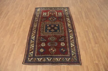 Antique Kazak Vegetable Dye Rug 5x7