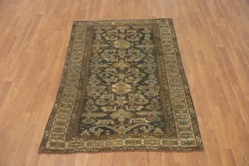 Pre-1900 Antique Shirvan Vegetable Dye Rug 4x5