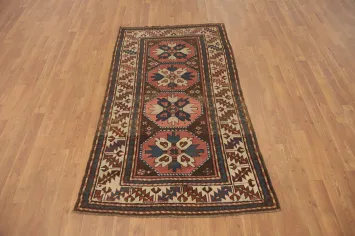 Pre-1900 Antique Kazak Vegetable Dye Rug 3x6