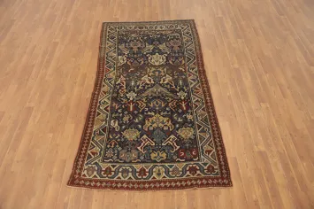 Pre-1900 Antique Kazak Vegetable Dye Rug 4x7