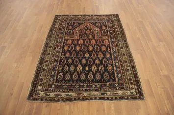 Pre-1900 Antique Shirvan Vegetable Dye Rug 4x5