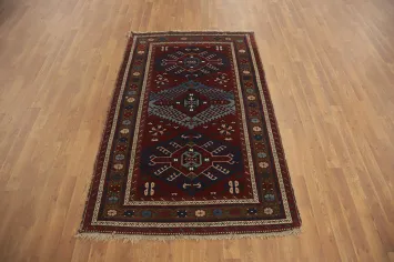 Pre-1900 Antique Vegetable Dye Kazak Oriental Rug 4x6