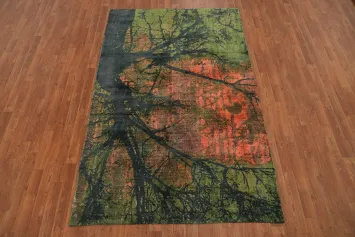 Nature Print Modern Abstract Living Room Area Rug 5x8