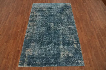 Modern Blue Abstract Living Room Area Rug 5x8