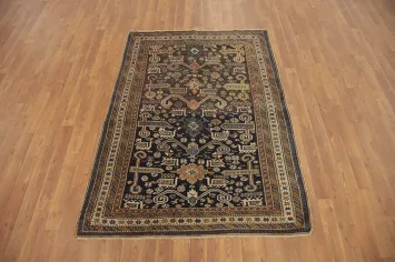 Pre-1900 Antique Vegetable Dye Shirvan Oriental Rug 4x5