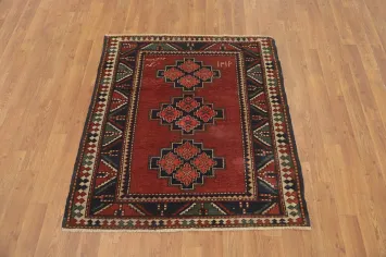 Pre-1900 Antique Kazak Vegetable Dye Rug 3x4