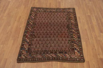 Pre-1900 Antique Kazak Vegetable Dye Rug 4x4