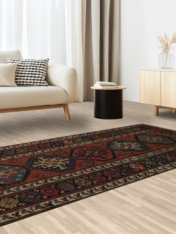 Pre-1900 Antique Vegetable Dye Kazak Oriental Rug 4x8