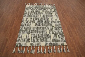 Handmade Moroccan Oriental Area Rug 5x8