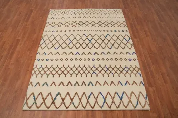 Handmade Moroccan Room Size Area Rug 5x8