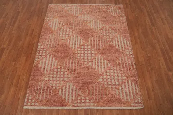 Trellis Wool Moroccan Oriental Rug 5x7