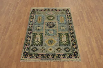 Geometric Kazak Oriental Rug 4x6