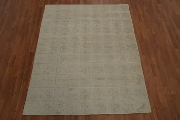 Handmade Modern Abstract Oriental Rug 5x6