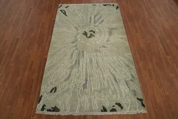 Modern Gabbeh Wool Living Room Area Rug 5x8