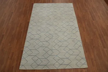Geometric Wool Modern Living Room Area Rug 5x8