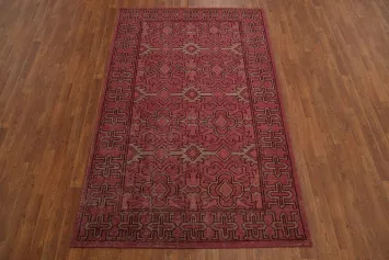 Distressed Oushak Living Room Area Rug 5x8