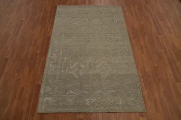 Distressed Wool Oushak Living Room Area Rug 5x8