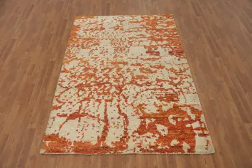 Handmade Modern Abstract Oriental Area Rug 5x8