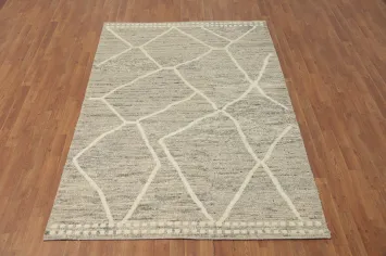 Handmade Moroccan Room Size Area Rug 5x8