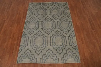 Geometric Handmade Living Room Area Rug 5x8