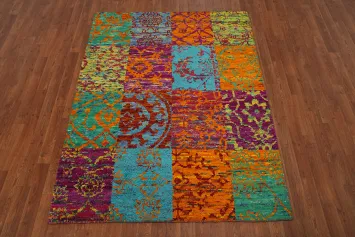 Colorful Modern Abstract Room Size Rug 5x6