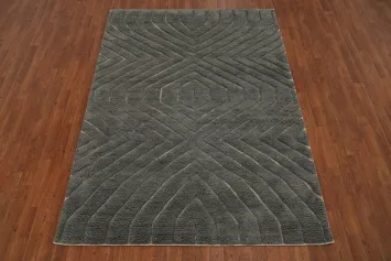 All-Over Gray Moroccan Living Room Area Rug 6x8